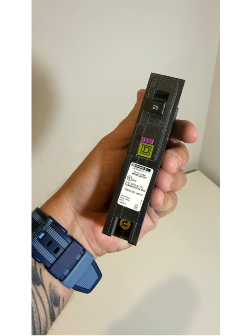 Square D Homeline HOM120PDF Dual Function AFCI GFCI Circuit Breaker 20A 1 Pole